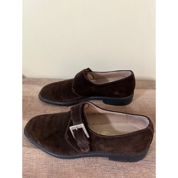 Salvatore Ferragamo Studio Men’s Brown Suede Monk Strap Shoes 8.5 D - Picture 3 of 6